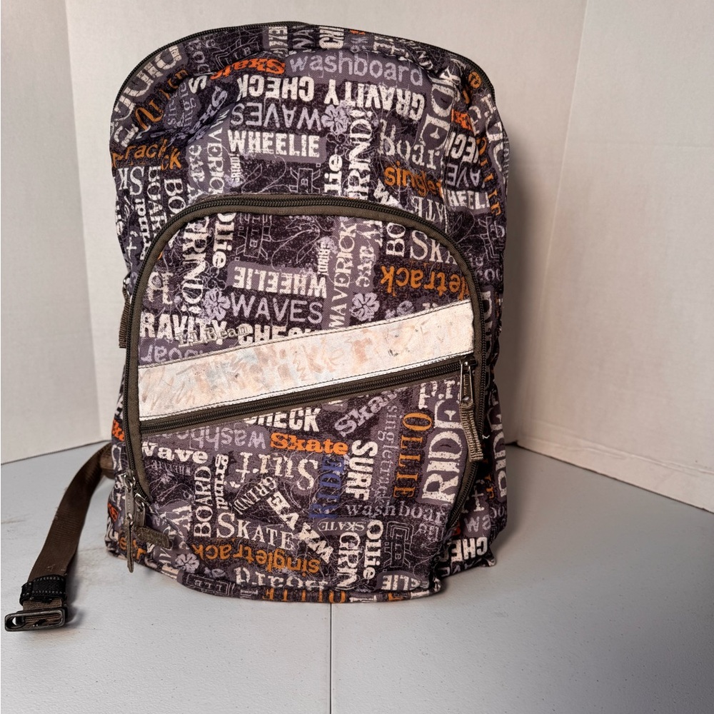 L.L. Bean Graphic Gray and Orange Backpack**See Pics and Read Description